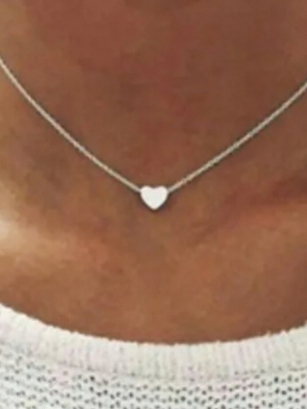 NEW Silver Heart Shaped Pendant Necklace